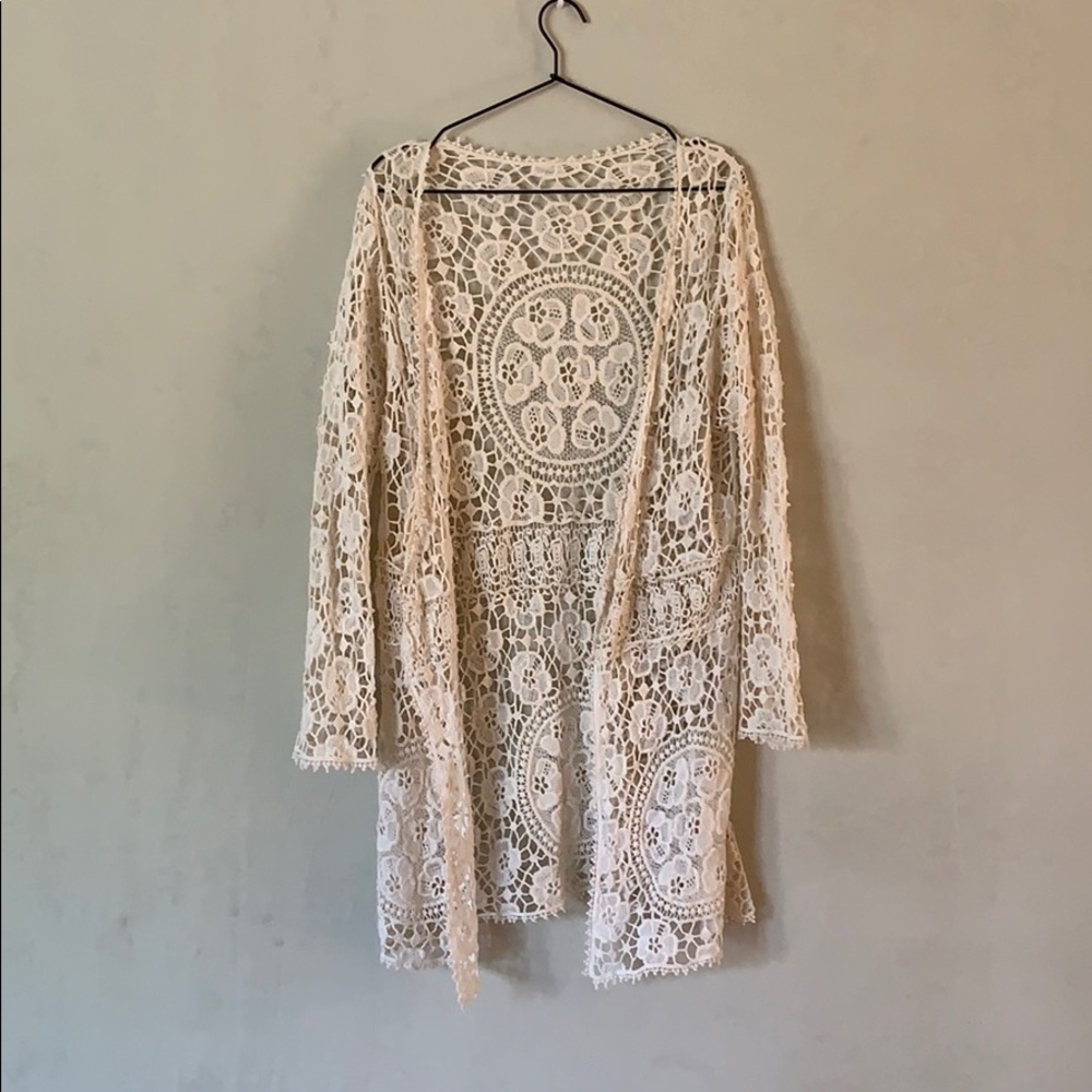 lacey long boho cardigan